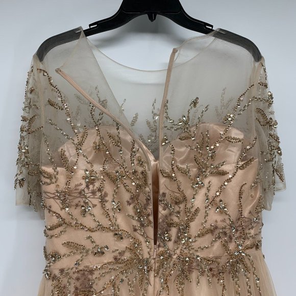 Mac Duggal Dress 79317 Champagne Embellished Illusion Gown NWT - Picture 13 of 16